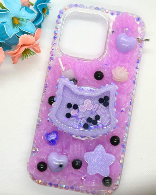 Boba Cat Grip Shaker IPhone 14 Pro Case Premade