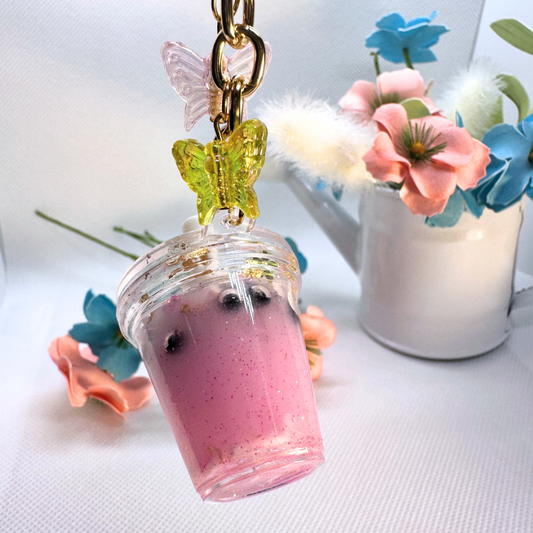 Butterfly Boba Keychain