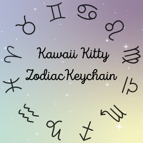Kawaii Kitty Zodiac Keychain
