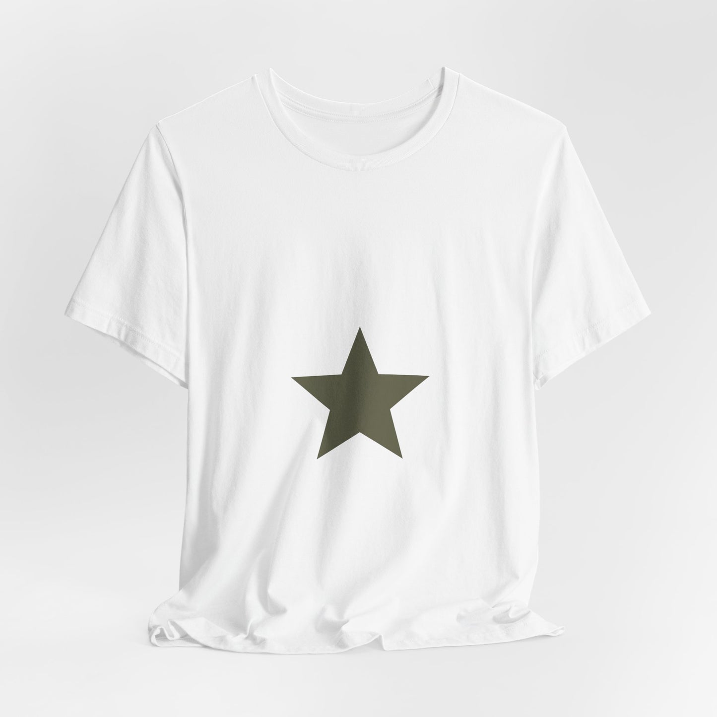 Star Graphic T‑Shirt — Minimal Olive Military Star Tee