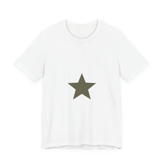 Star Graphic T‑Shirt — Minimal Olive Military Star Tee